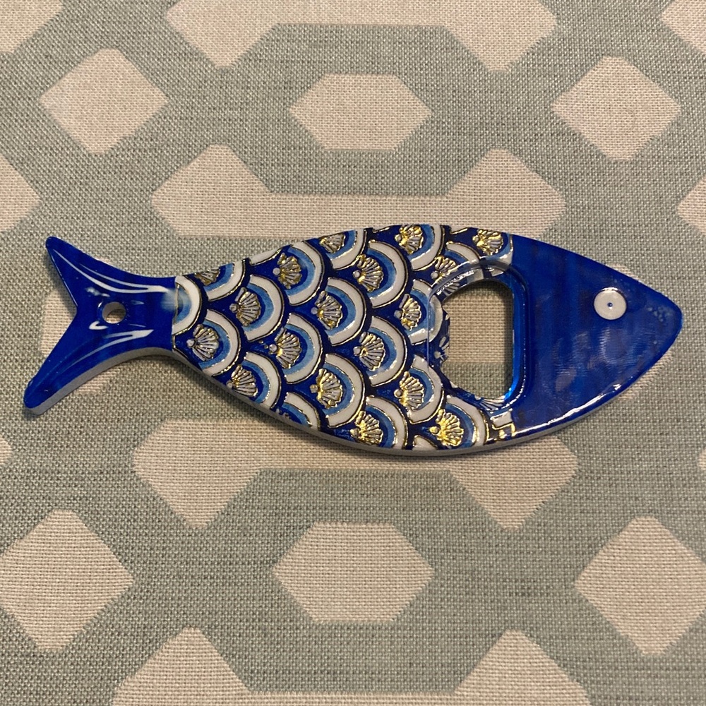 Blue Fish-Shaped Bottle Opener
